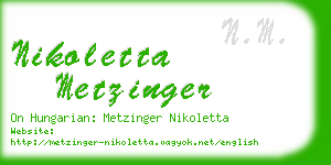 nikoletta metzinger business card